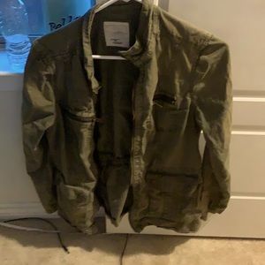 dark green jean jacket